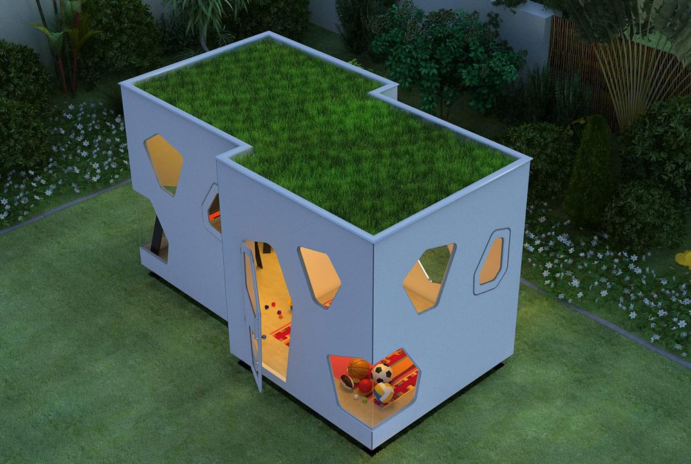 Casita para niños smartplayhouse diseño y modernidad Creativo cabaña Tela