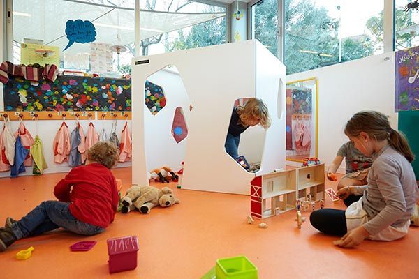 Indoor cubby house with kids