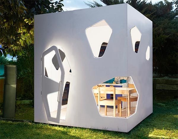 Outdoor playhouse with light